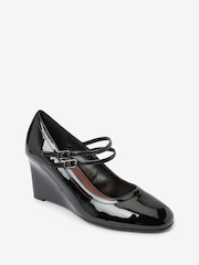 Black Forever Comfort® Mary Jane Wedge Shoes - Image 3 of 5