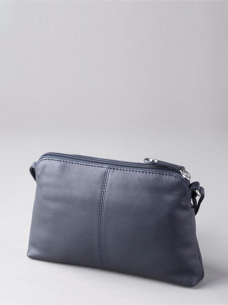 Lakeland Leather Blue Small Rydal Cross-Body Bag - Image 1 of 3