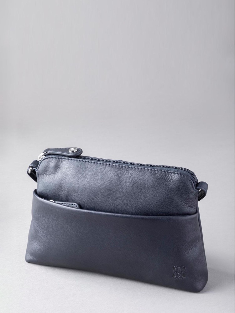 Lakeland Leather Blue Small Rydal Cross-Body Bag - Image 2 of 3