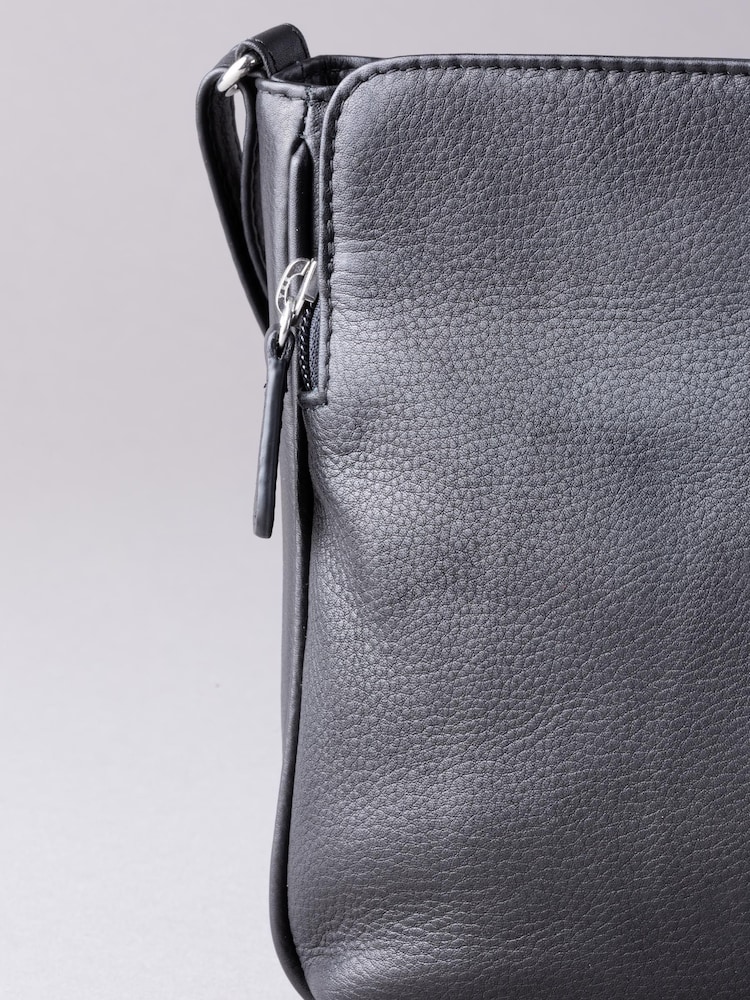 Lakeland Leather Black Ambleside Cross-Body Bag - Image 6 of 6