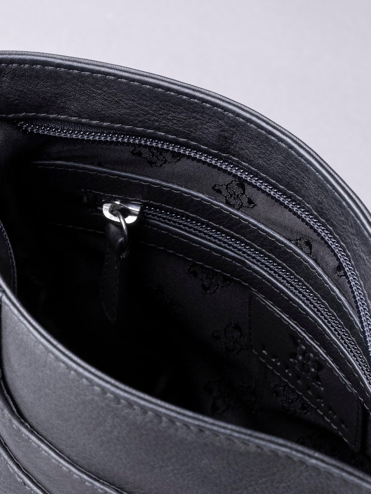 Lakeland Leather Black Allerdale Cross-Body Bag - Image 6 of 6