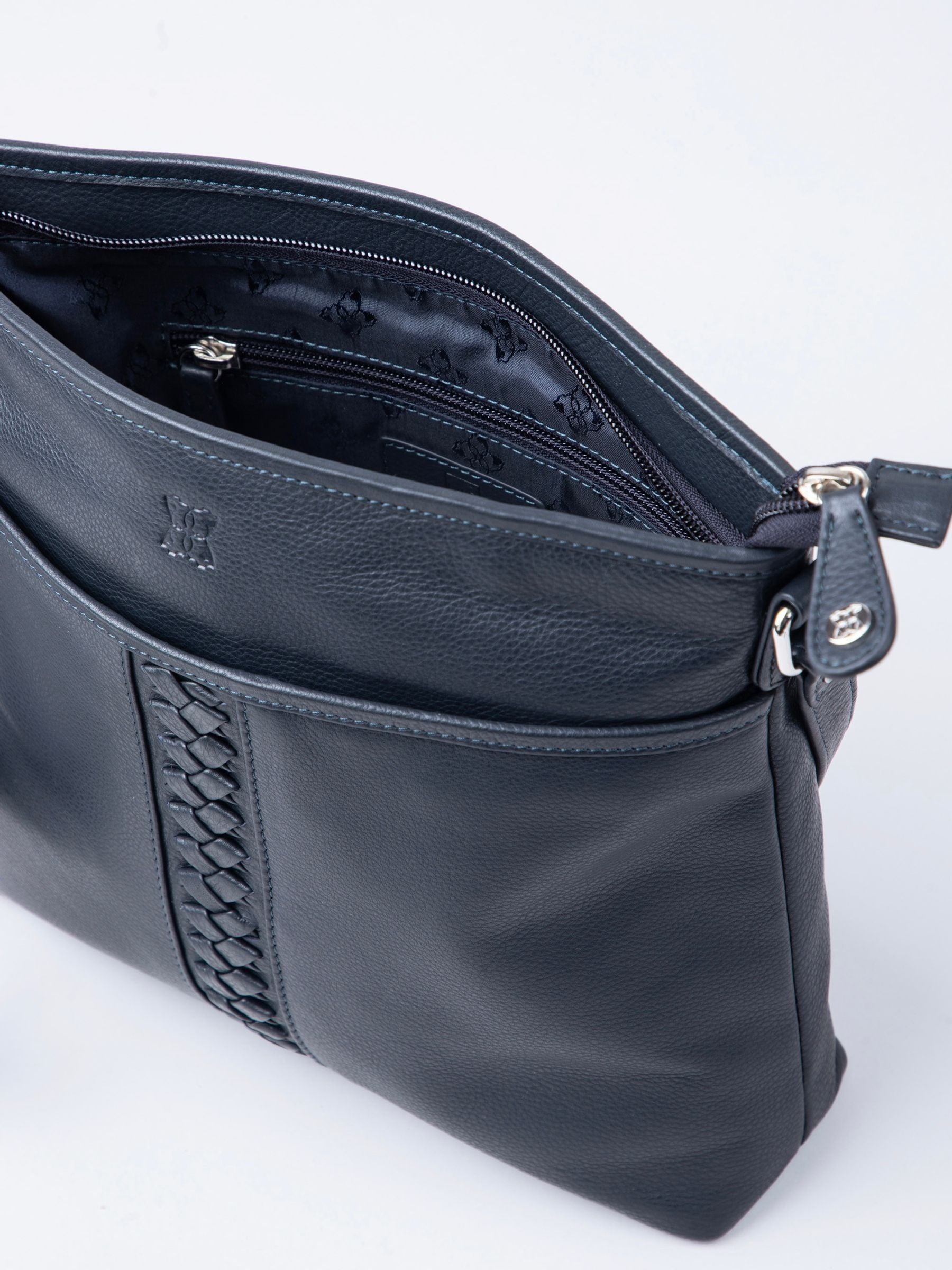 Buy Lakeland Leather Navy Farlam Cross-Body Bag from the Next UK