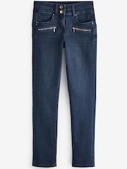 Reißverschlusstasche, Tintenblau - Figurformende Jeans - Bild 1 von 1