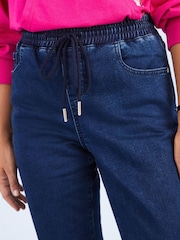 Dark Blue Cosy Feel Soft Stretch Jersey Denim Joggers - Image 4 of 5