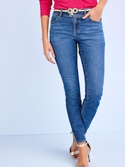 Dark Blue Low Rise Relaxed Skinny Jeans - Image 1 of 6