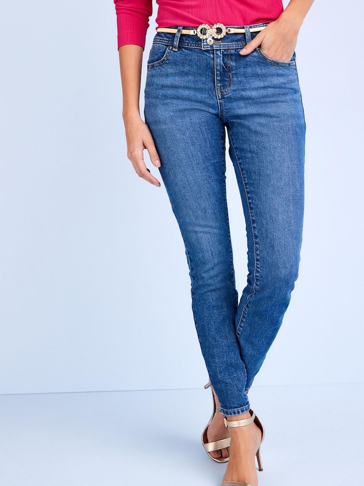 Dark Blue Low Rise Relaxed Skinny Jeans - Image 1 of 6