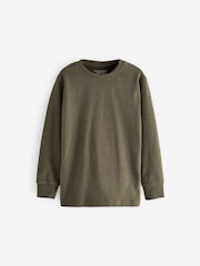 Green Khaki Long Sleeve Cosy T-Shirt (3-16yrs) - Image 1 of 3