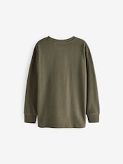 Green Khaki Long Sleeve Cosy T-Shirt (3-16yrs) - Image 2 of 3