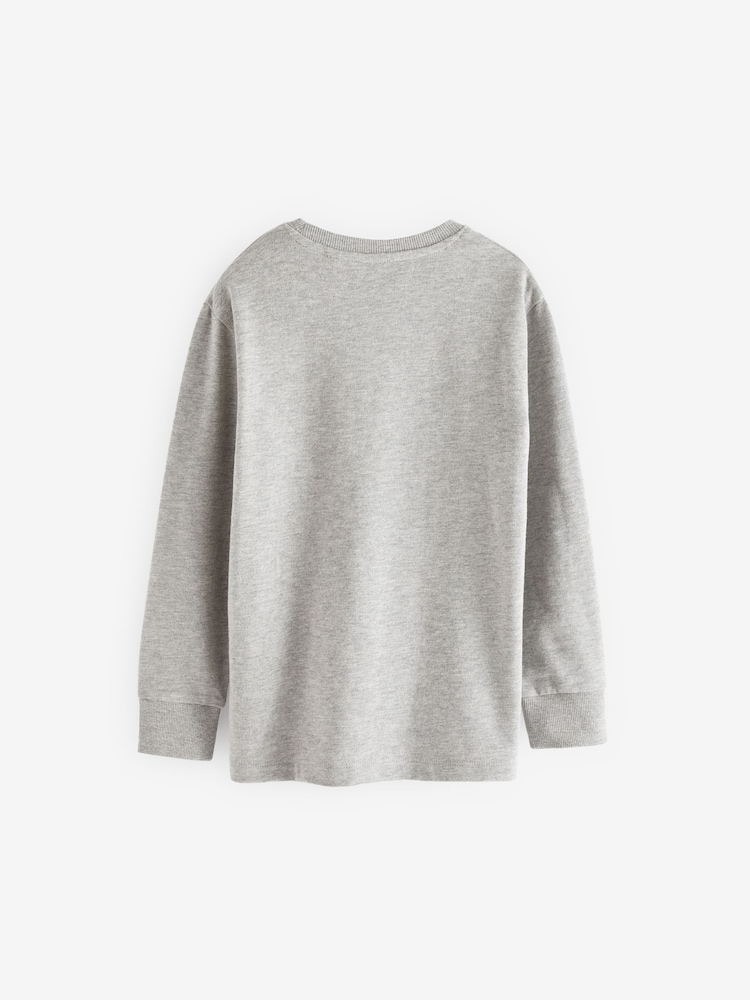 Grey - Long Sleeve Cosy T-Shirt (3-16yrs) - Image 2 of 3 Grey - Long Sleeve Cosy T-Shirt (3-16yrs) - Image 2 of 3