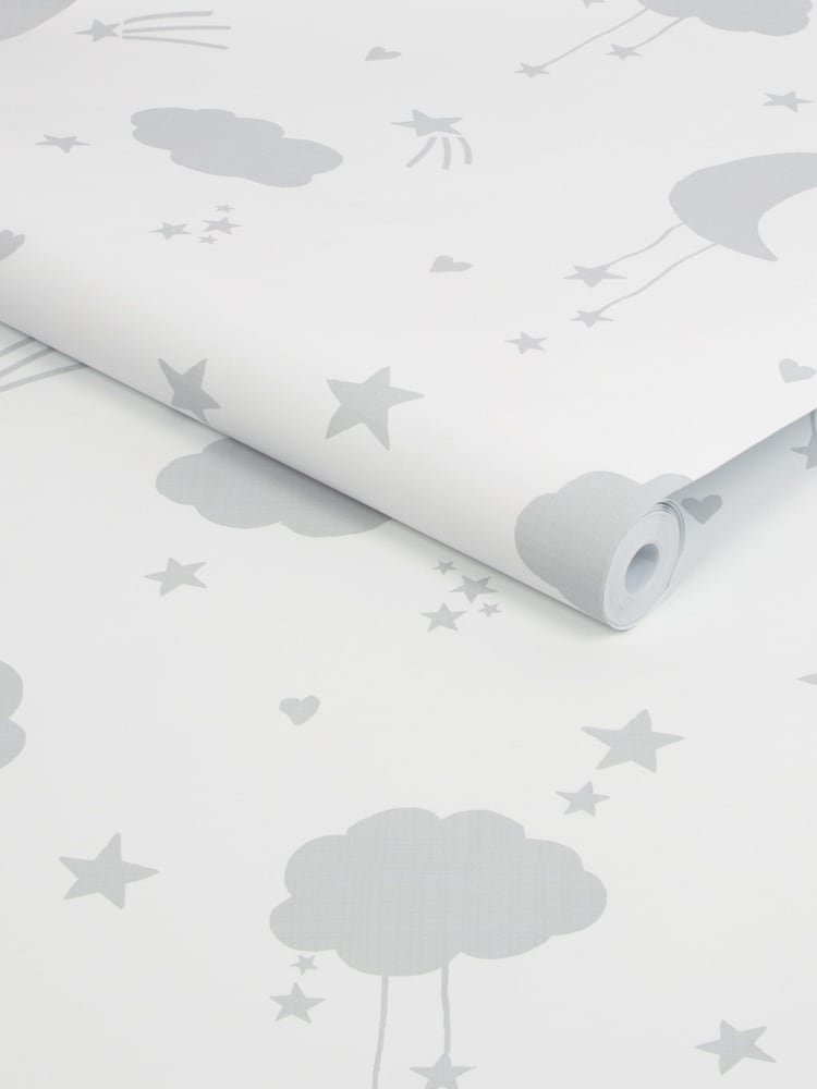 Grey Moon & Stars Paste The Wall 10M Wallpaper - Image 4 of 4 Grey Moon & Stars Paste The Wall 10M Wallpaper - Image 4 of 4