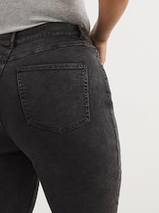 Simply Be Black Wash Womens Demi Mom Jeans - Image 4 of 4