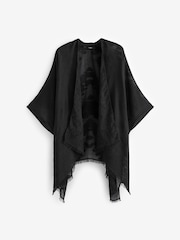 črna - Karirasta teksturirana kimono - Slika 5 iz 5