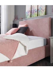 Aspire Furniture Pink Bouclé Upholstered Garland End Lift Ottoman Storage Bed - Image 4 of 6