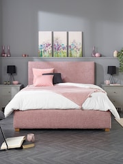 Aspire Furniture Pink Bouclé Upholstered Garland End Lift Ottoman Storage Bed - Image 5 of 6