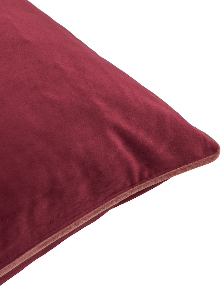 Furn Burgundy/Slipper Meridian Velvet 55 x 55cm Cushion Cover - Image 7 of 7