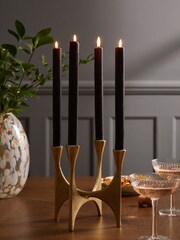 Set of 4 Black Dripless Colour Dinner Candles - Image 1 of 3