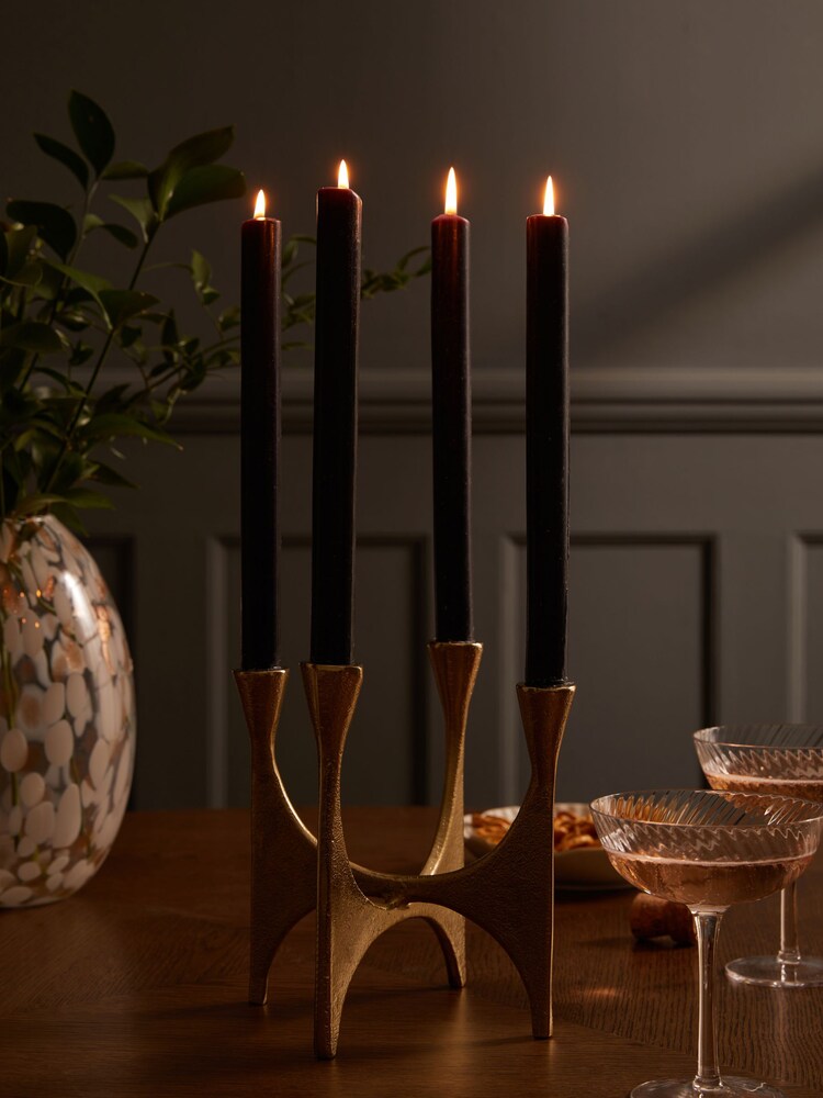Set of 4 Black Dripless Colour Dinner Candles - Image 2 of 3