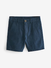 Navy Linen Blend Chino Shorts (3-16yrs) - Image 1 of 3