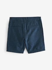 Navy Linen Blend Chino Shorts (3-16yrs) - Image 2 of 3
