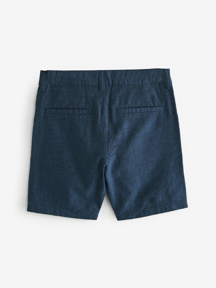 Navy Linen Blend Chino Shorts (3-16yrs) - Image 2 of 3