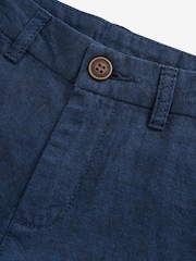 Navy Linen Blend Chino Shorts (3-16yrs) - Image 3 of 3