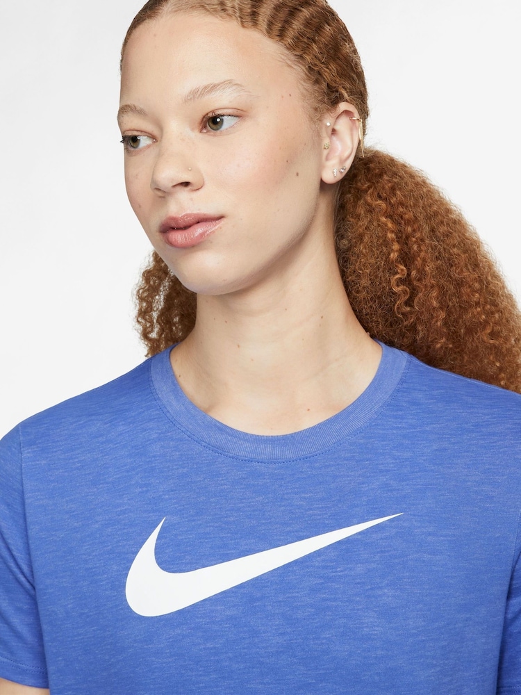 Nike Blue/White DriFIT Swoosh T-Shirt - Image 3 of 3