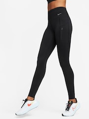 Nike Black Premium Go Firm Support High Waisted Full Length Leggings With Pockets - Image 3 of 10