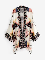 Cream Aztec Longline Kimono Cover-Up - Image 2 of 2