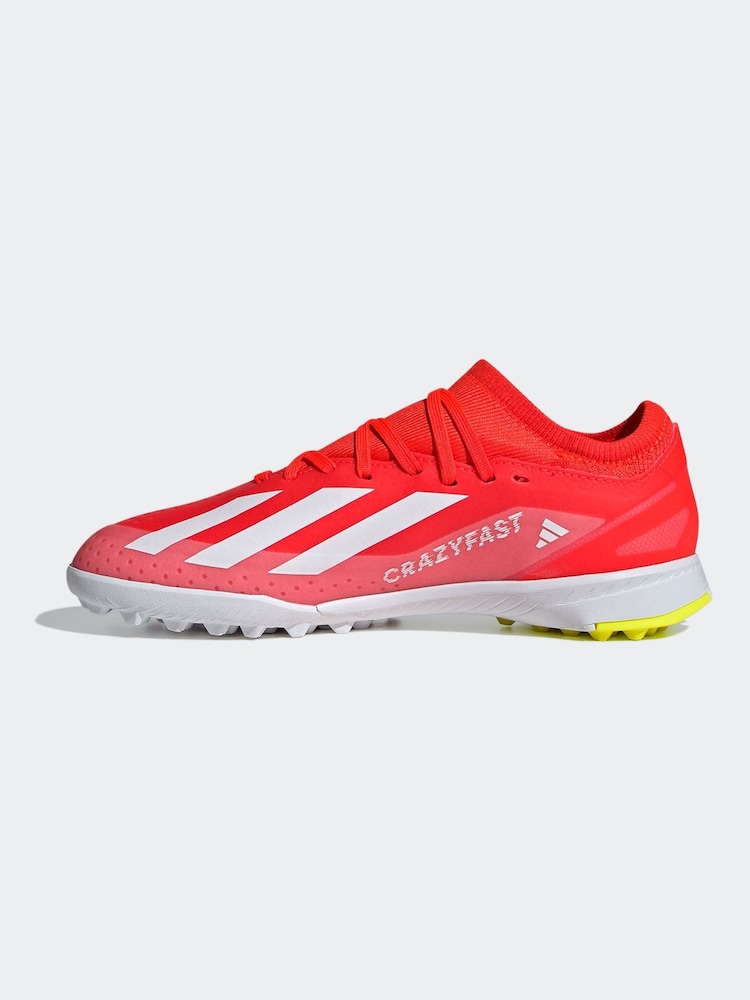 adidas Red/White Football X Crazyfast League Turf Kids Boots - Image 2 of 10