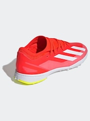 adidas Red/White Football X Crazyfast League Turf Kids Boots - Image 4 of 10