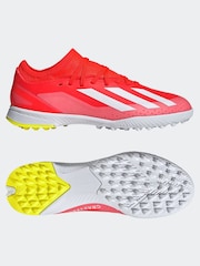 adidas Red/White Football X Crazyfast League Turf Kids Boots - Image 6 of 10
