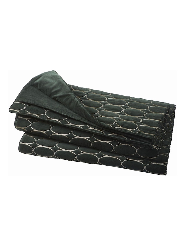 Wedgwood Emerald Green Renaissance 100% Cotton Throw - Image 2 of 2