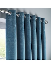 Studio G Kingfisher Blue Amari Eyelet Curtains - Image 2 of 3