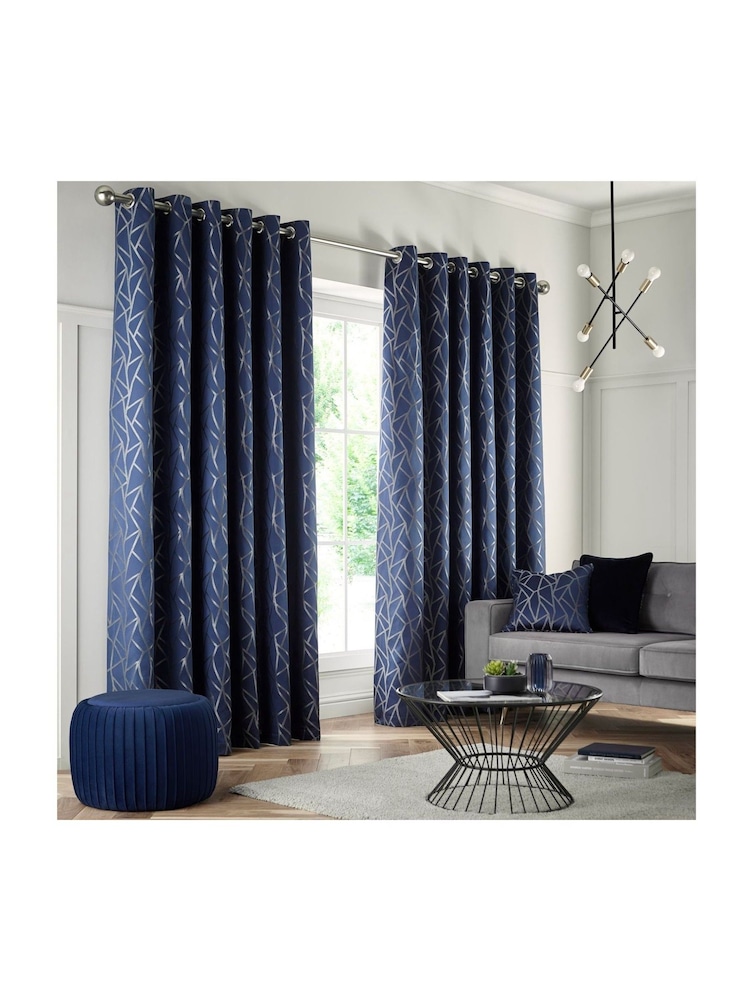 Studio G Ink Blue Como Eyelet Curtains - Image 1 of 3