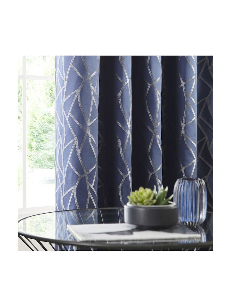 Studio G Ink Blue Como Eyelet Curtains - Image 3 of 3