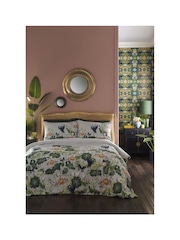Wedgwood Dove 100% Cotton Waterlily Duvet Cover and Pillowcase Set - Image 1 of 3