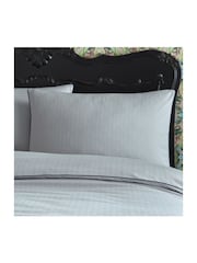 Wedgwood Grey 100% Cotton Folia Duvet Cover and Pillowcase Set - Image 3 of 4