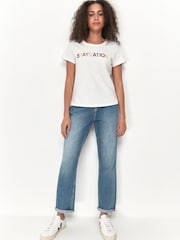 Khost Clothing Cream Slogan T-Shirt - Image 1 of 5