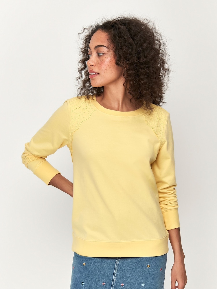 Khost Clothing Yellow Broderie Trim Sweatshirt - Image 2 of 5