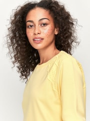 Khost Clothing Yellow Broderie Trim Sweatshirt - Image 4 of 5