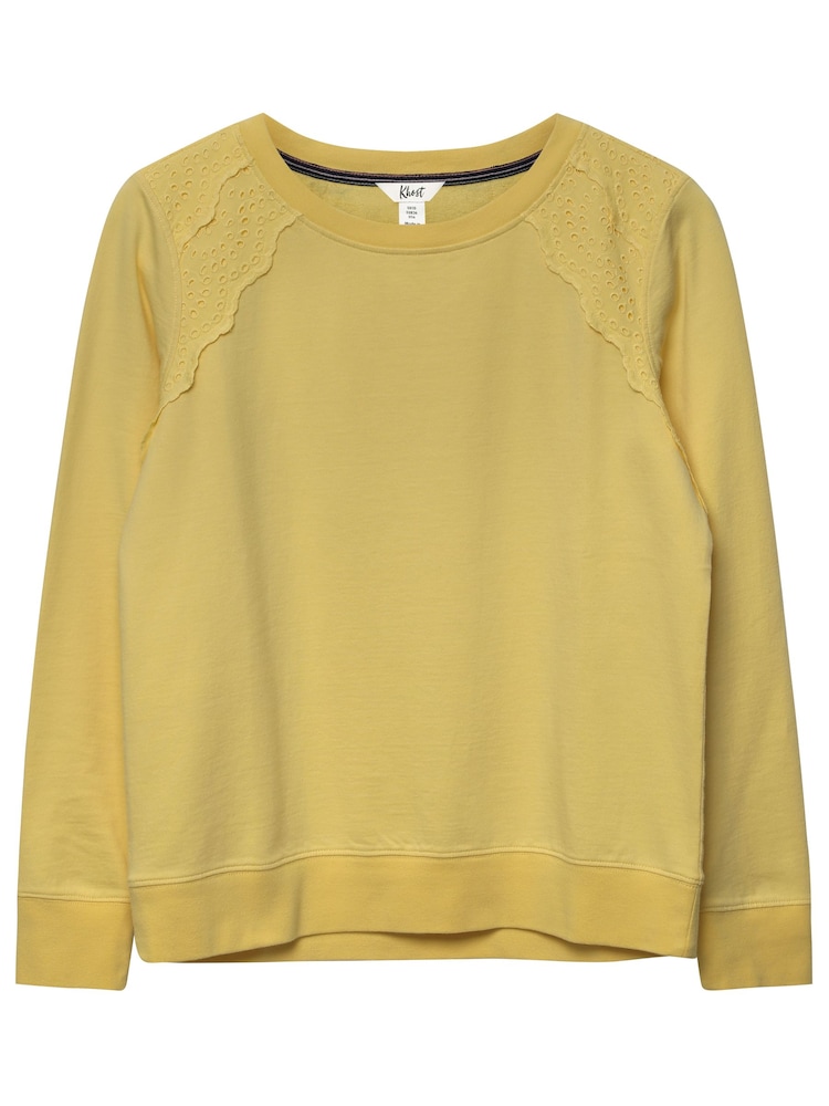 Khost Clothing Yellow Broderie Trim Sweatshirt - Image 5 of 5