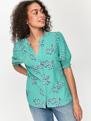 Khost Clothing Bluse mit Herz-Blumenmuster, Grün - Bild 1 von 3
