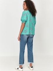 Khost Clothing Bluse mit Herz-Blumenmuster, Grün - Bild 2 von 3