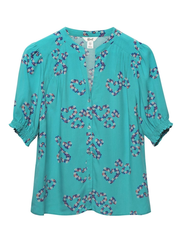 Khost Clothing Bluse mit Herz-Blumenmuster, Grün - Bild 3 von 3
