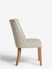 Set of 2 Tweedy Plain Light Natural Wolton Collection Luxe Buttoned Dining Chairs - Image 4 of 9