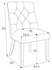 Set of 2 Tweedy Plain Light Natural Wolton Collection Luxe Buttoned Dining Chairs - Image 9 of 9