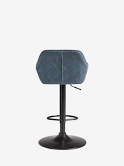 Arona Faux Leather Navy Blue Hamilton Quilted Kitchen Bar Stool - Image 7 of 9