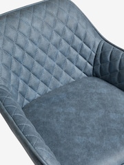 Arona Faux Leather Navy Blue Hamilton Quilted Kitchen Bar Stool - Image 8 of 9