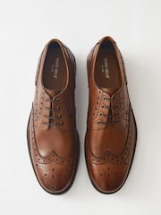 White Stuff Natural Arlo Brogue Leather Shoes - Image 3 of 4
