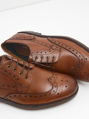 White Stuff Natural Arlo Brogue Leather Shoes - Image 4 of 4